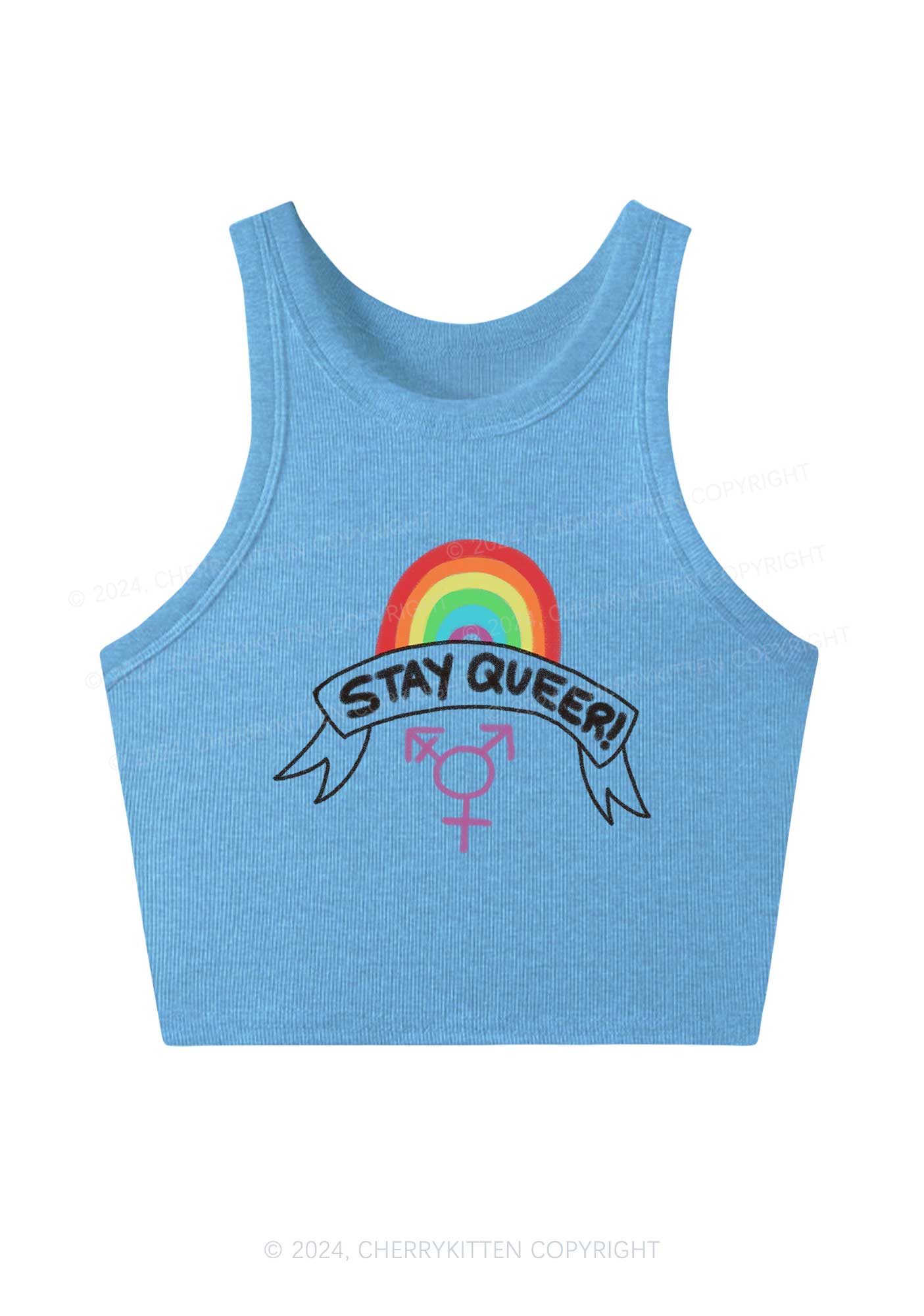 Stay Queer Y2K Crop Tank Top Cherrykitten