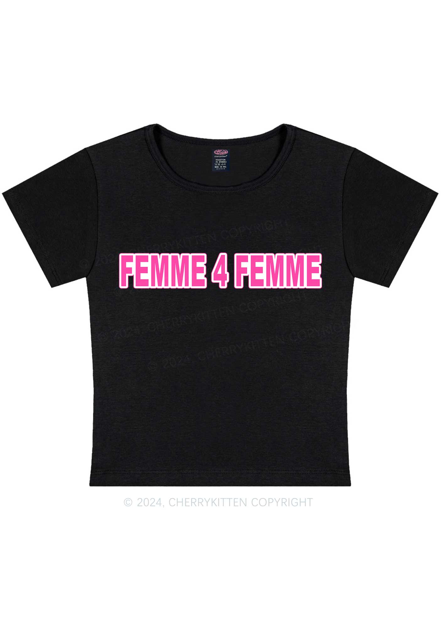 Femme For Femme Y2K Baby Tee Cherrykitten