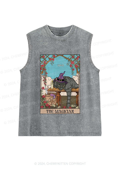 The Magician Cat Y2K Washed Tank Cherrykitten