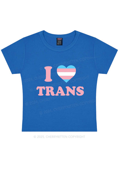 I Love Trans Y2K Baby Tee Cherrykitten