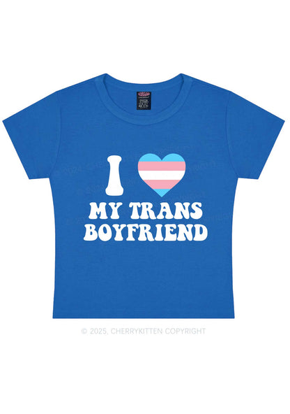 I Love My Trans BF Y2K Baby Tee Cherrykitten