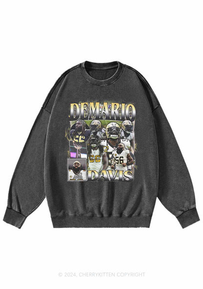 Yellow Demario Y2K Super Bowl Washed Sweatshirts Cherrykitten