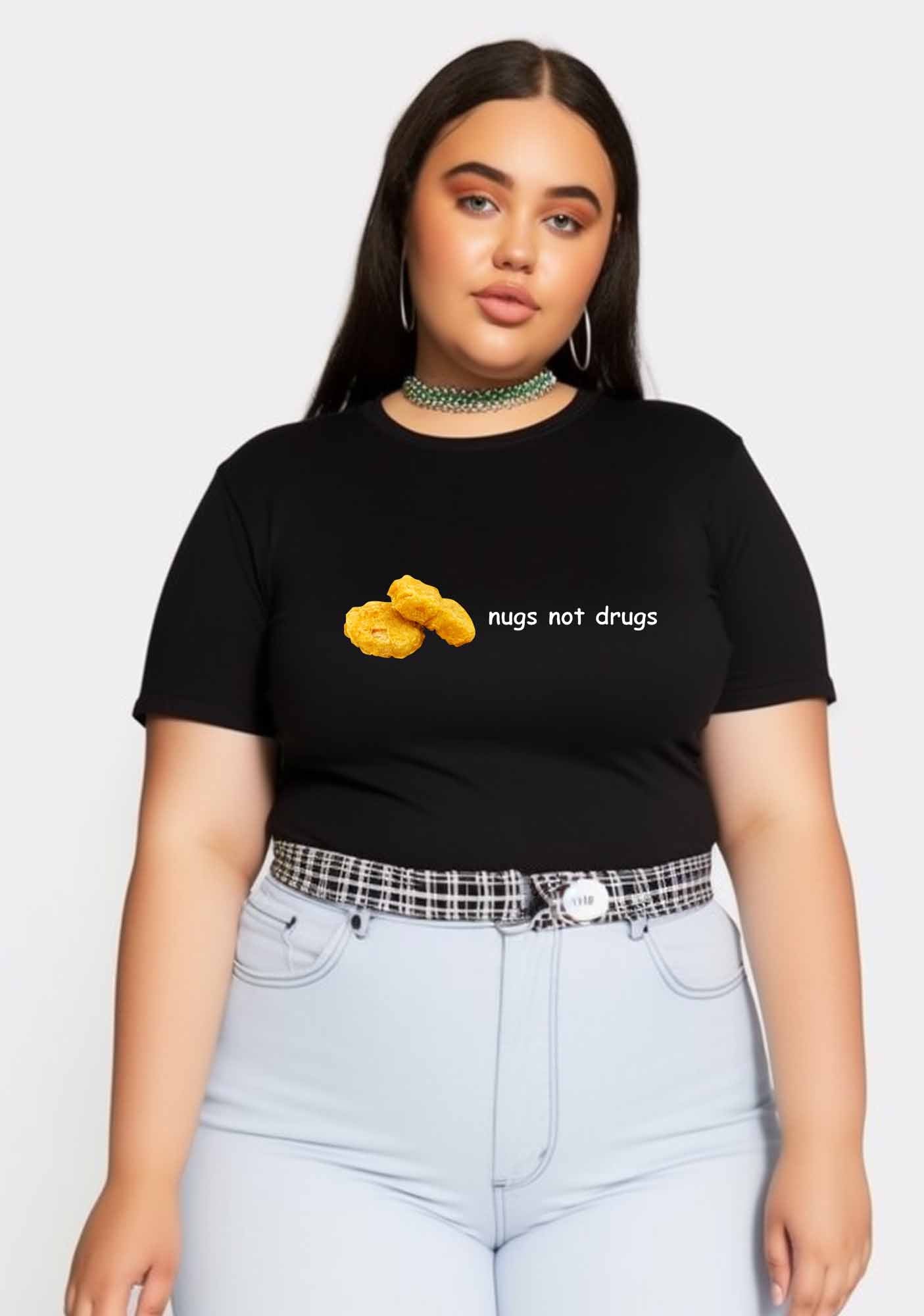 Curvy Nugs Not Drxgs Y2K Baby Tee Cherrykitten