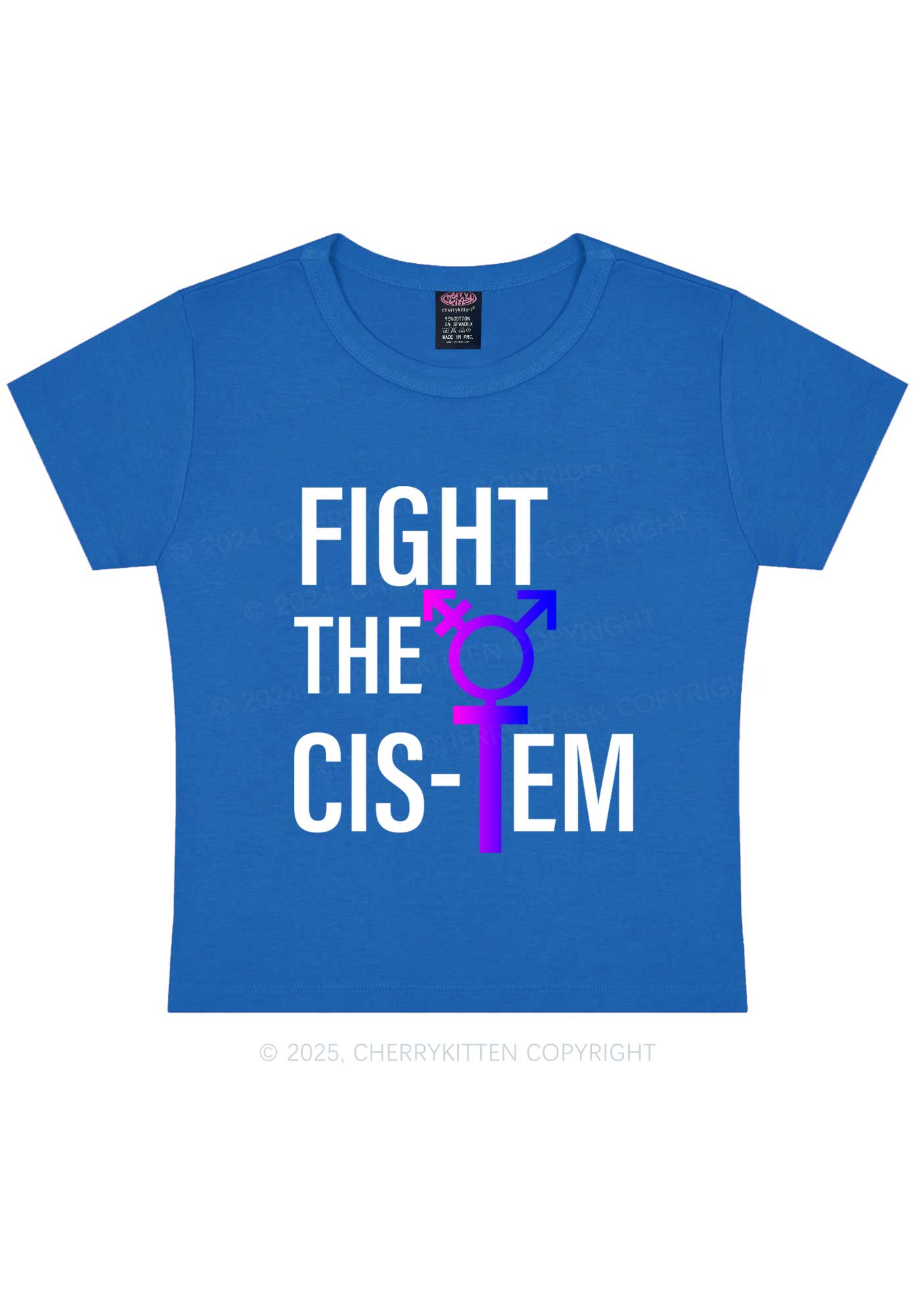 Fight The Cistem Y2K Baby Tee Cherrykitten