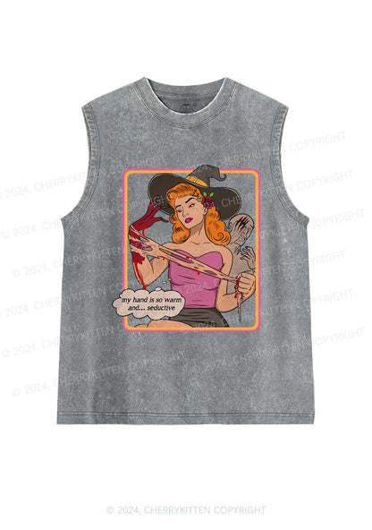 Halloween Seductive Hand Y2K Washed Tank Cherrykitten