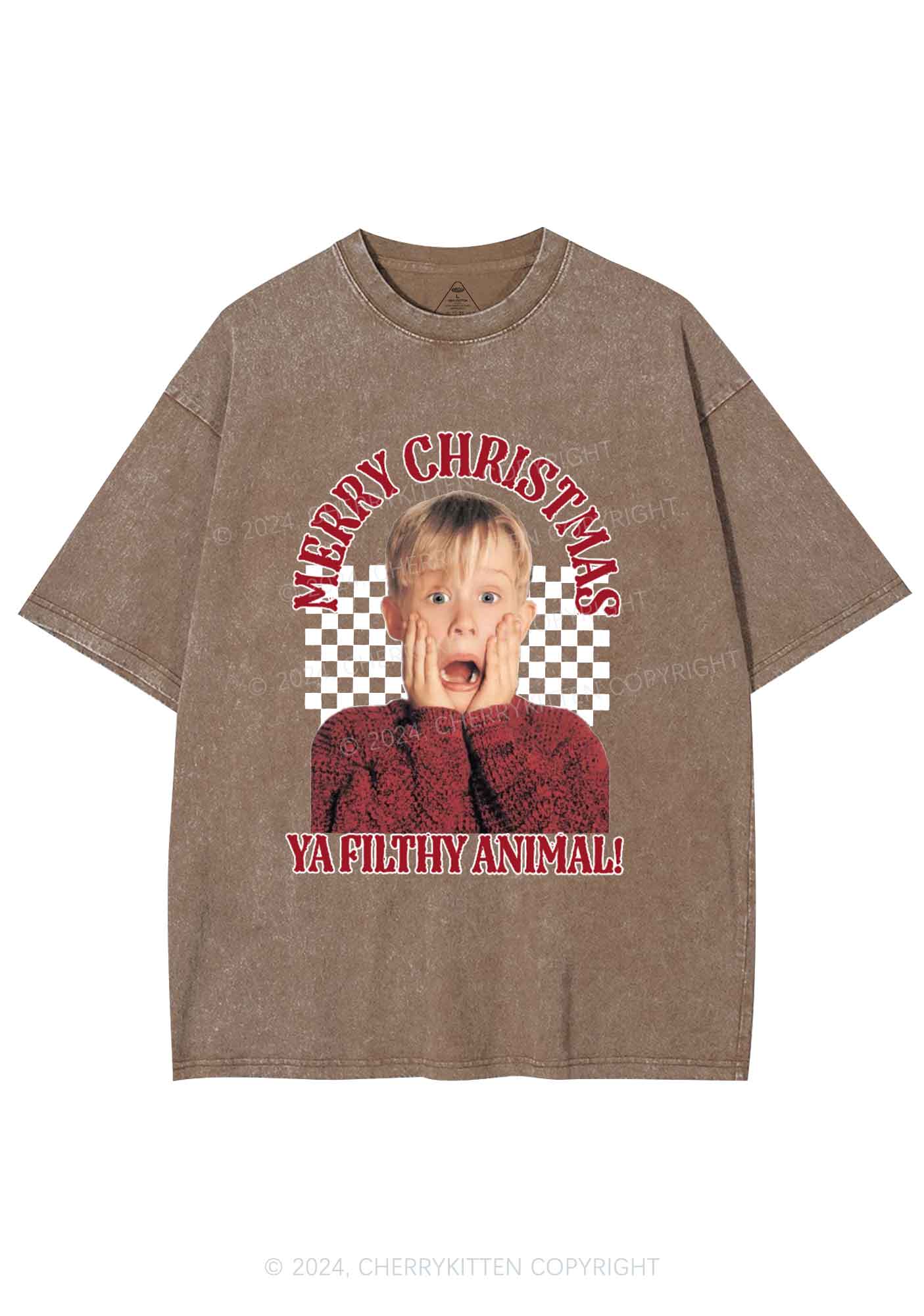 Christmas Movies Y2K Washed Tee Cherrykitten