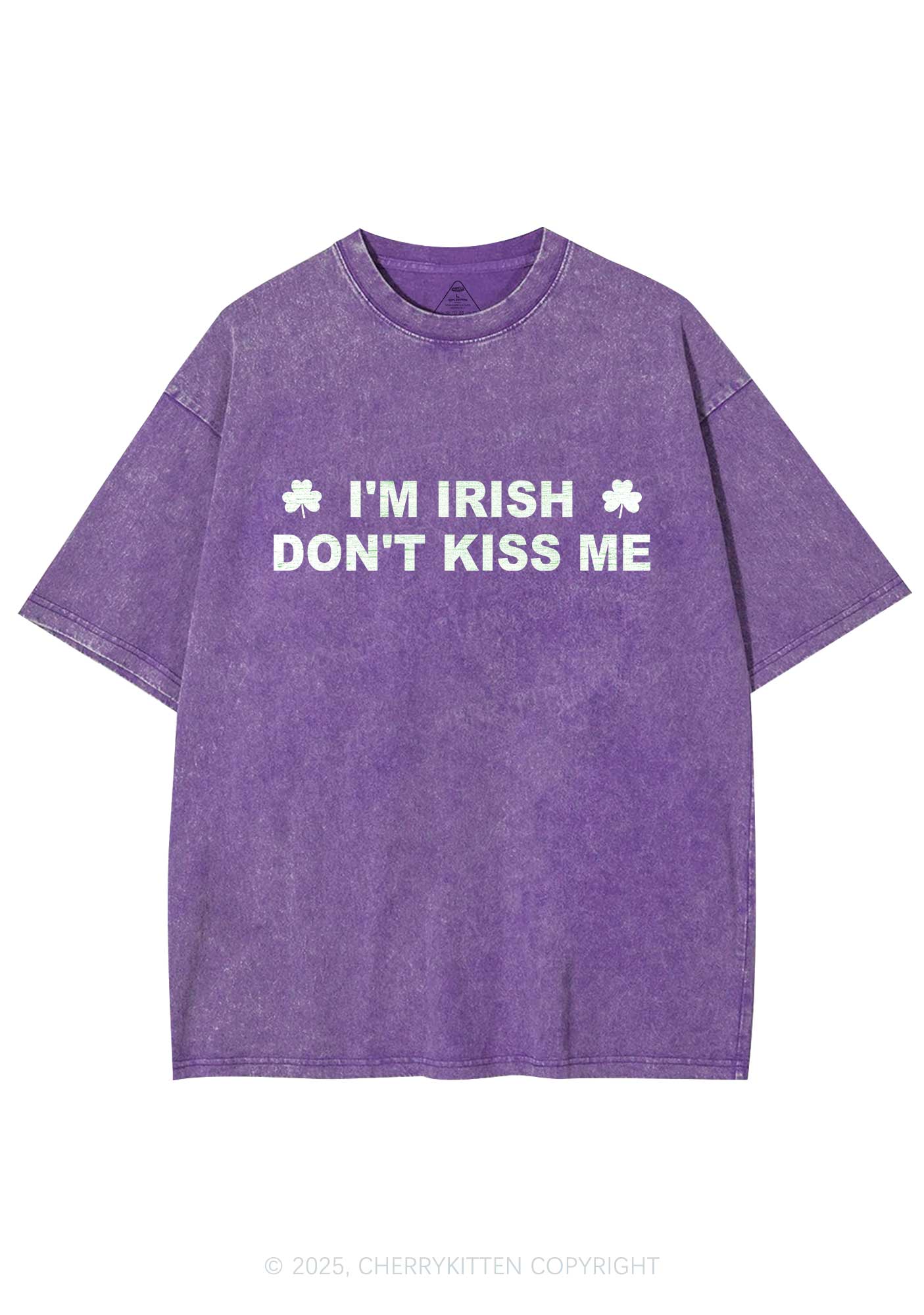 Dont Kiss Irish St Patricks Y2K Washed Tee Cherrykitten