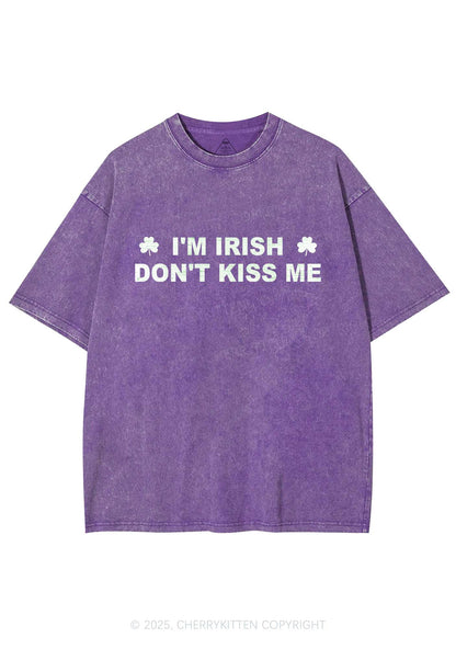 Dont Kiss Irish St Patricks Y2K Washed Tee Cherrykitten