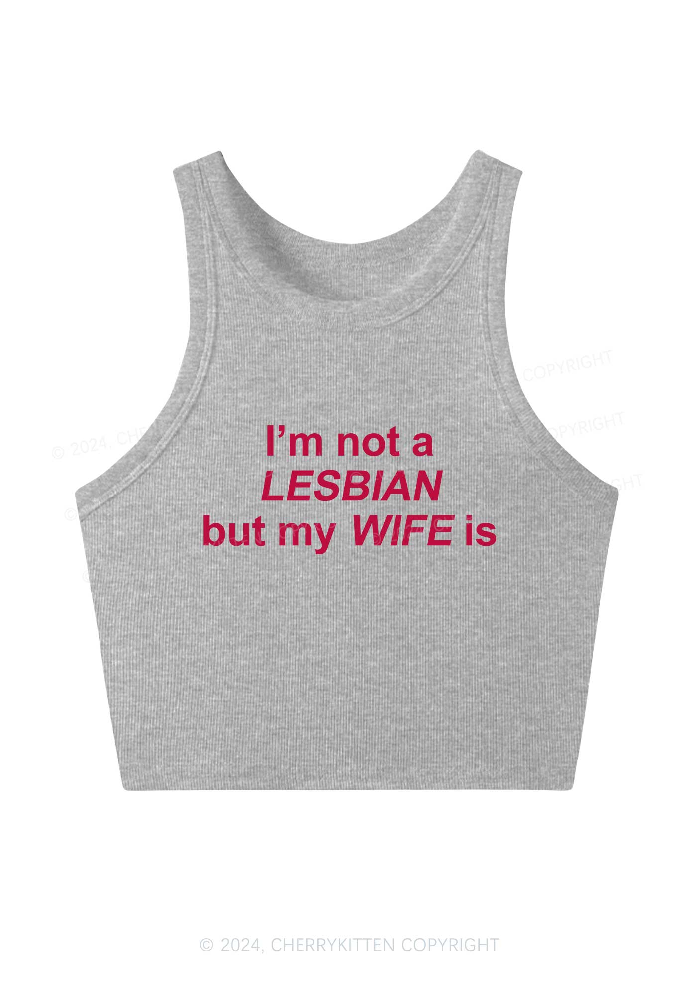 My Wife Is Lesbian Y2K Crop Tank Top Cherrykitten