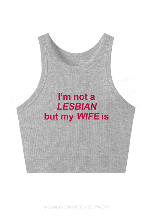 My Wife Is Lesbian Y2K Crop Tank Top Cherrykitten