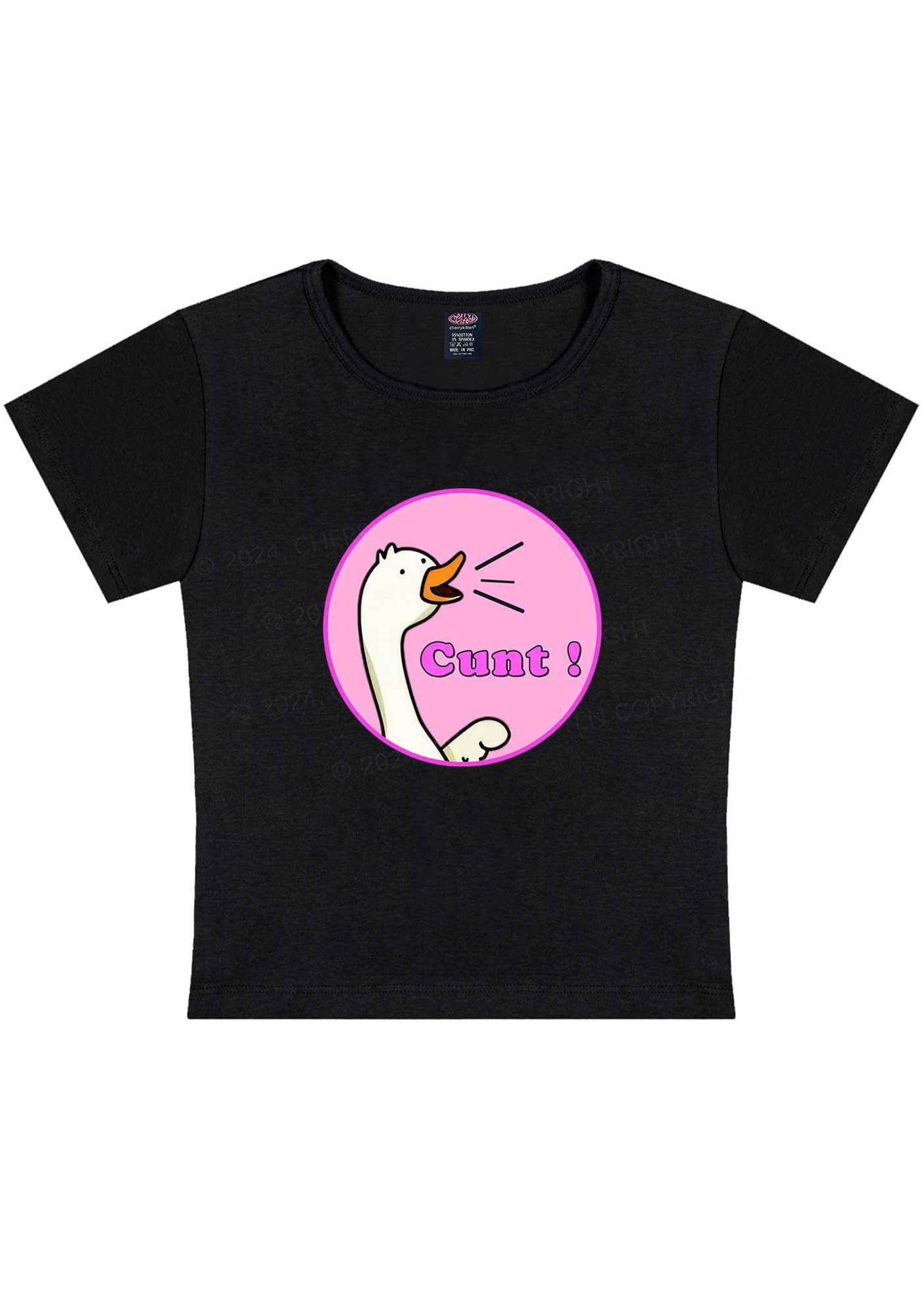 Duck Cxxt Y2K Baby Tee Cherrykitten