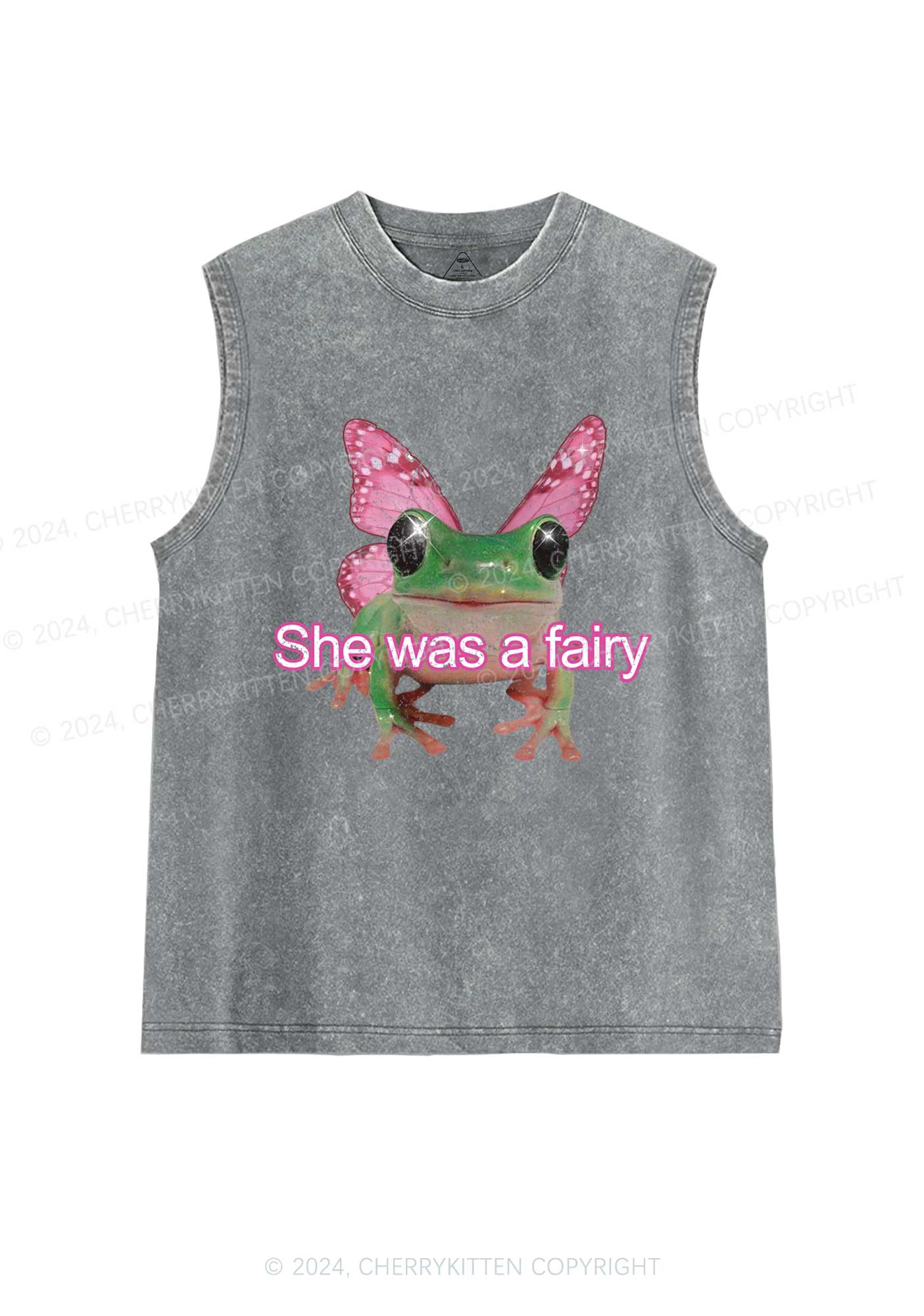 Fairy Frog Y2K Washed Tank Cherrykitten