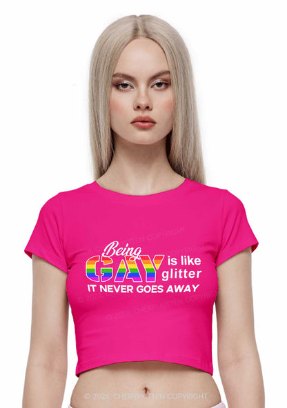 Being Gay Y2K Baby Tee Cherrykitten