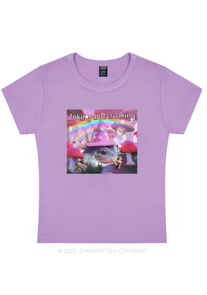 Toking Croaking Frog Y2K Baby Tee Cherrykitten