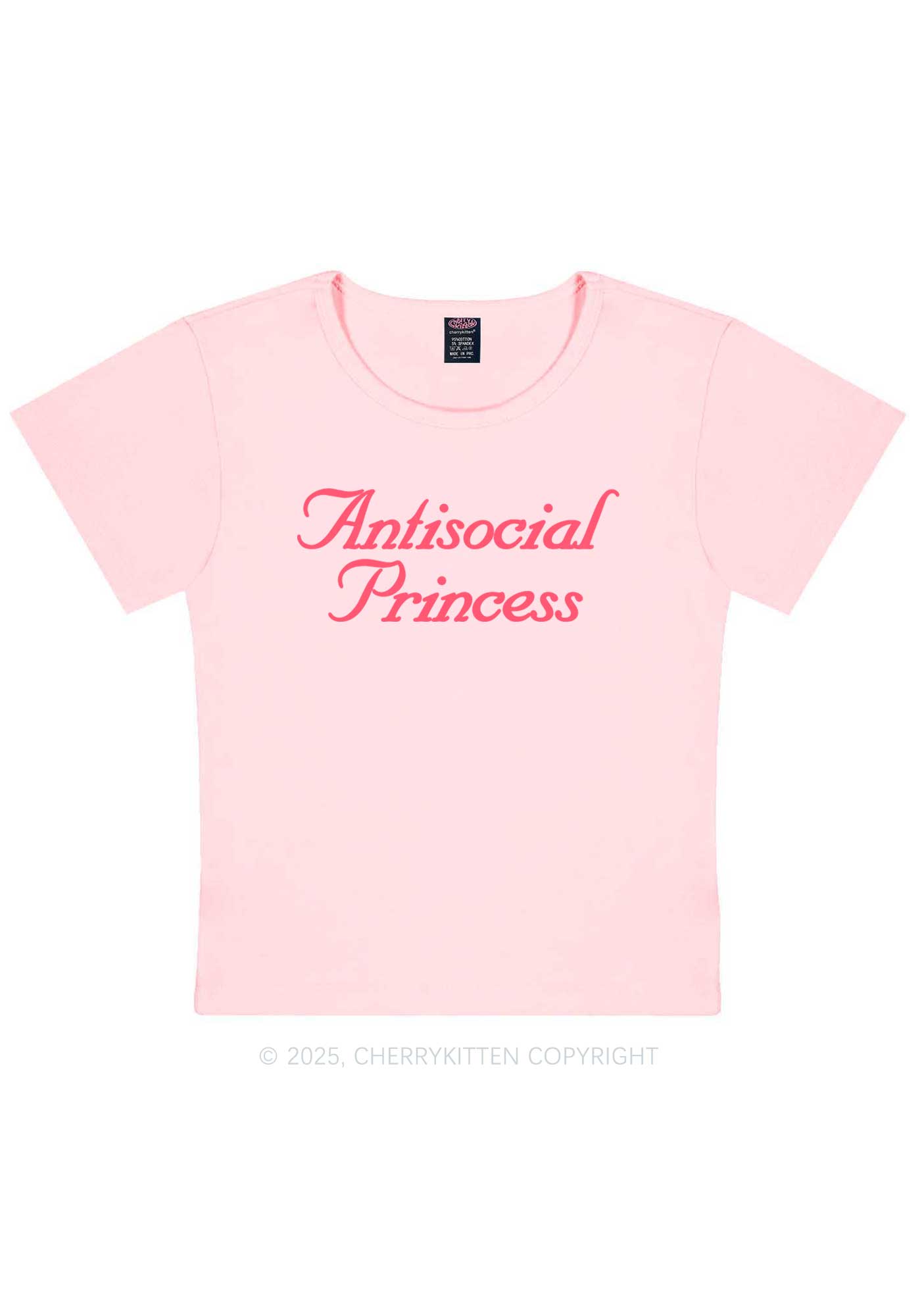 Antisocial Princess Y2K Baby Tee Cherrykitten