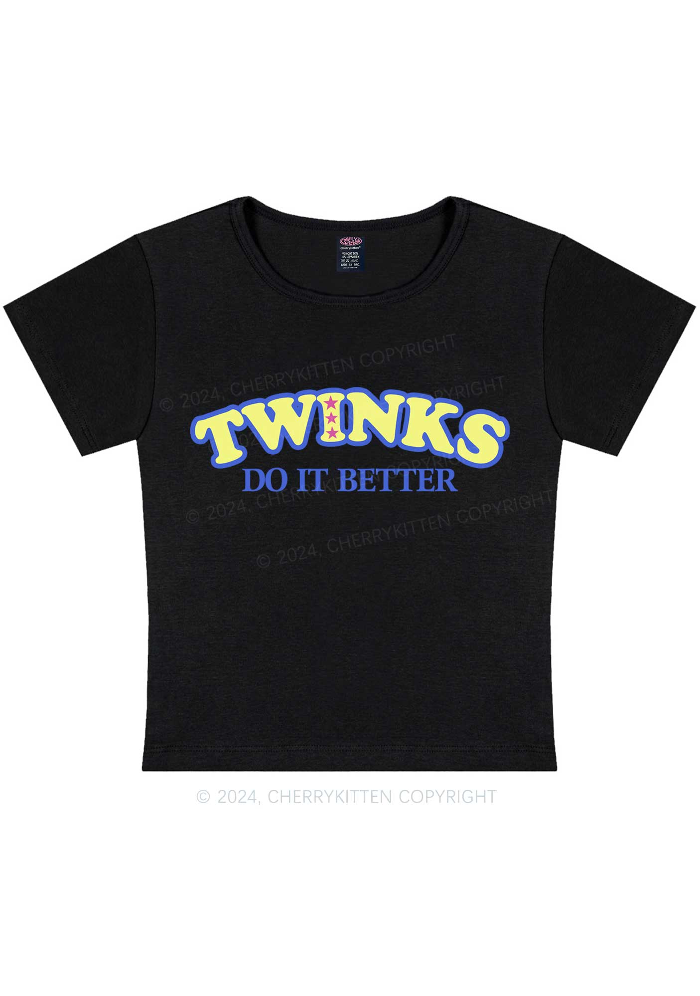 Twinks Do It Better Y2K Baby Tee Cherrykitten