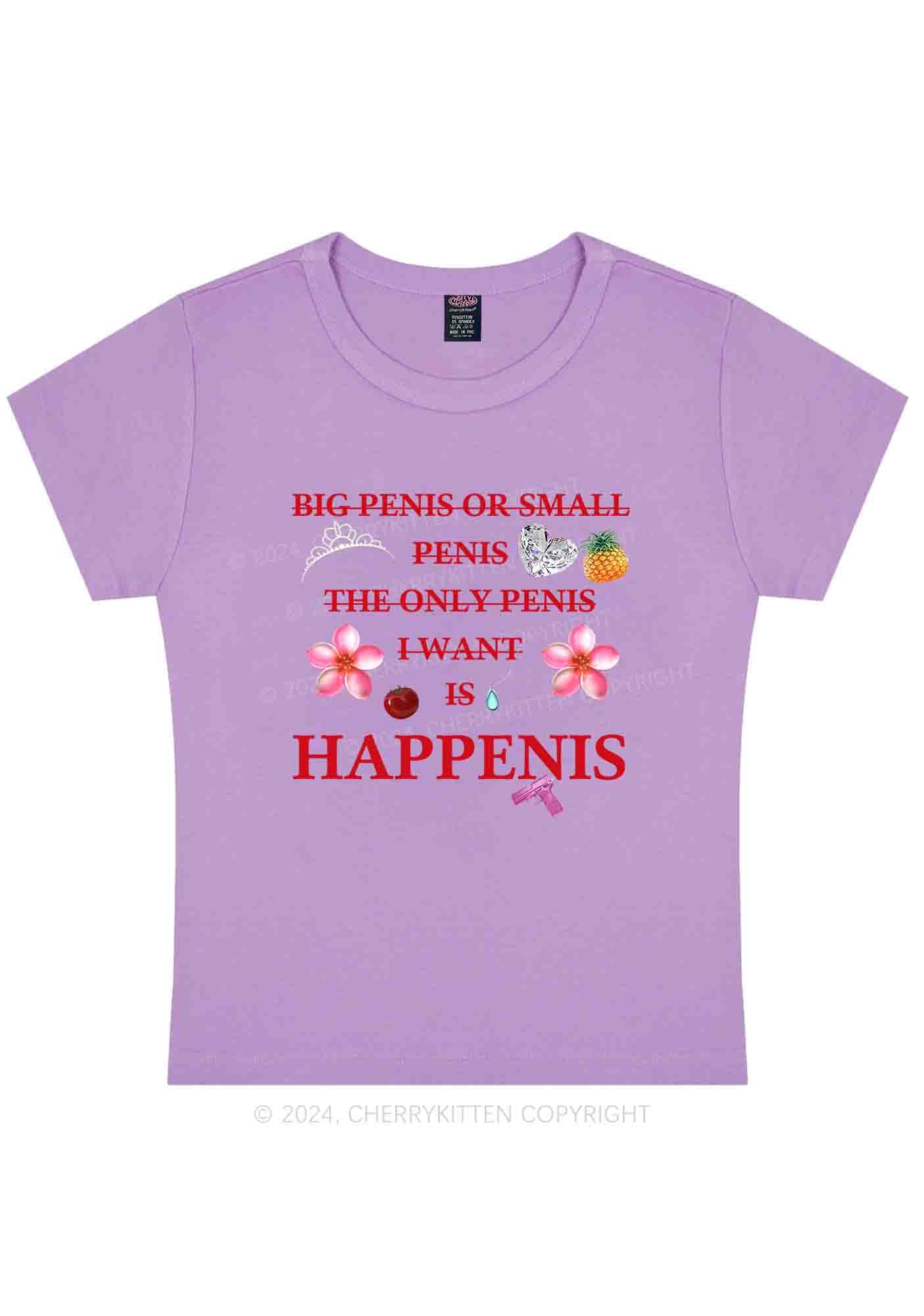 Curvy I Want Happenis Y2K Baby Tee Cherrykitten