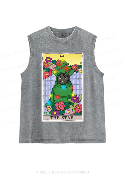 The Star Cat Y2K Washed Tank Cherrykitten