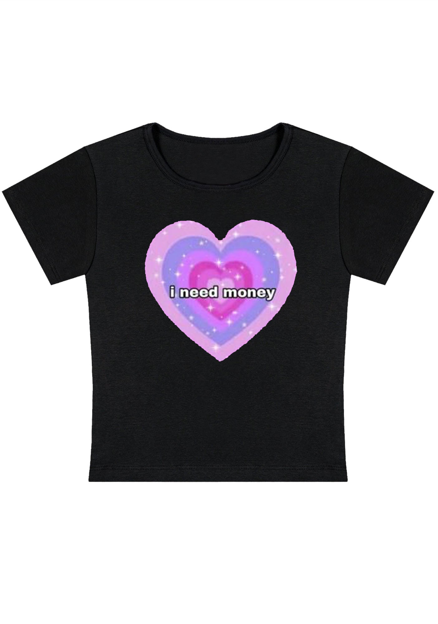 Curvy I Need Money Hearts Baby Tee