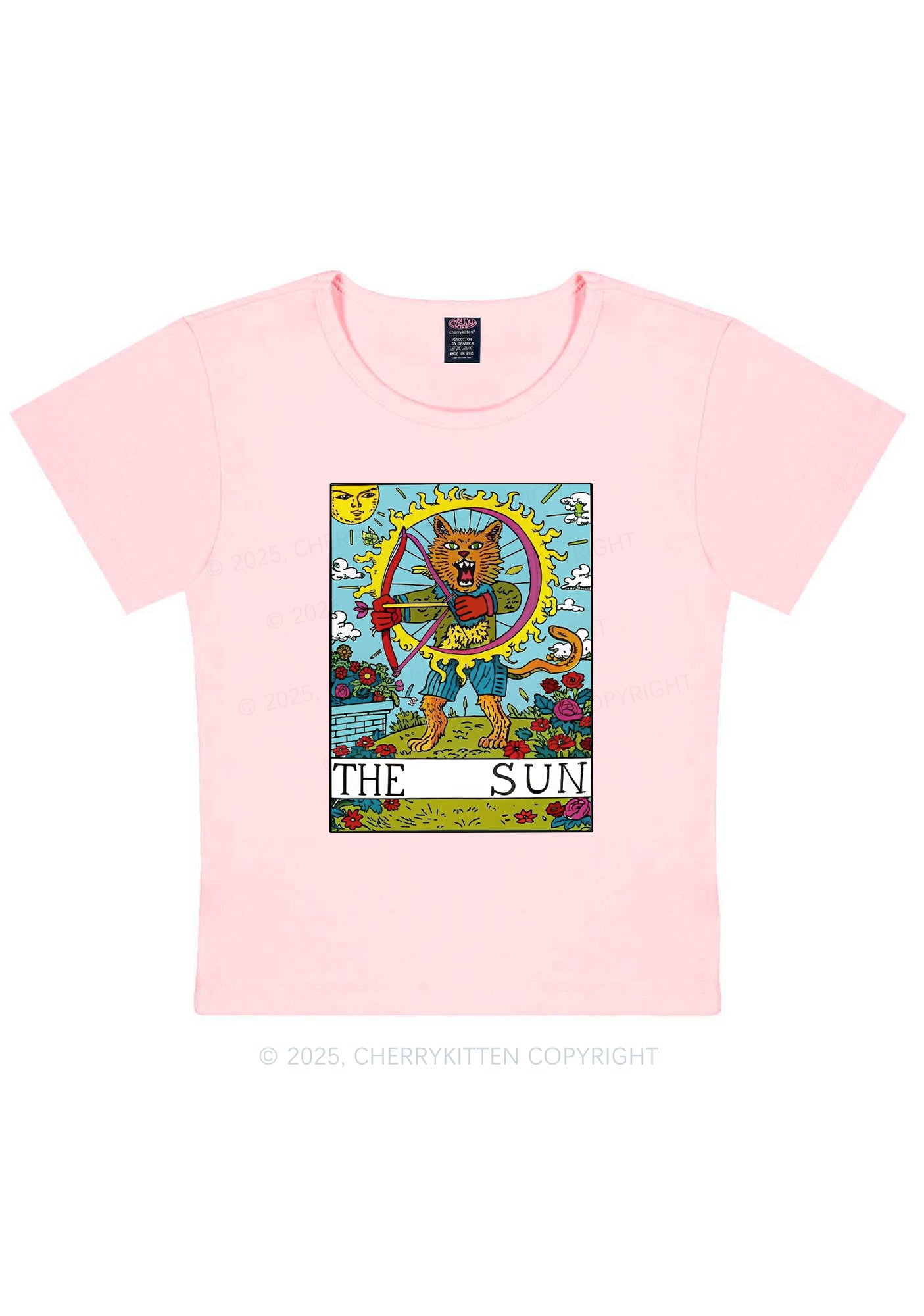 The Sun Cat Y2K Baby Tee Cherrykitten