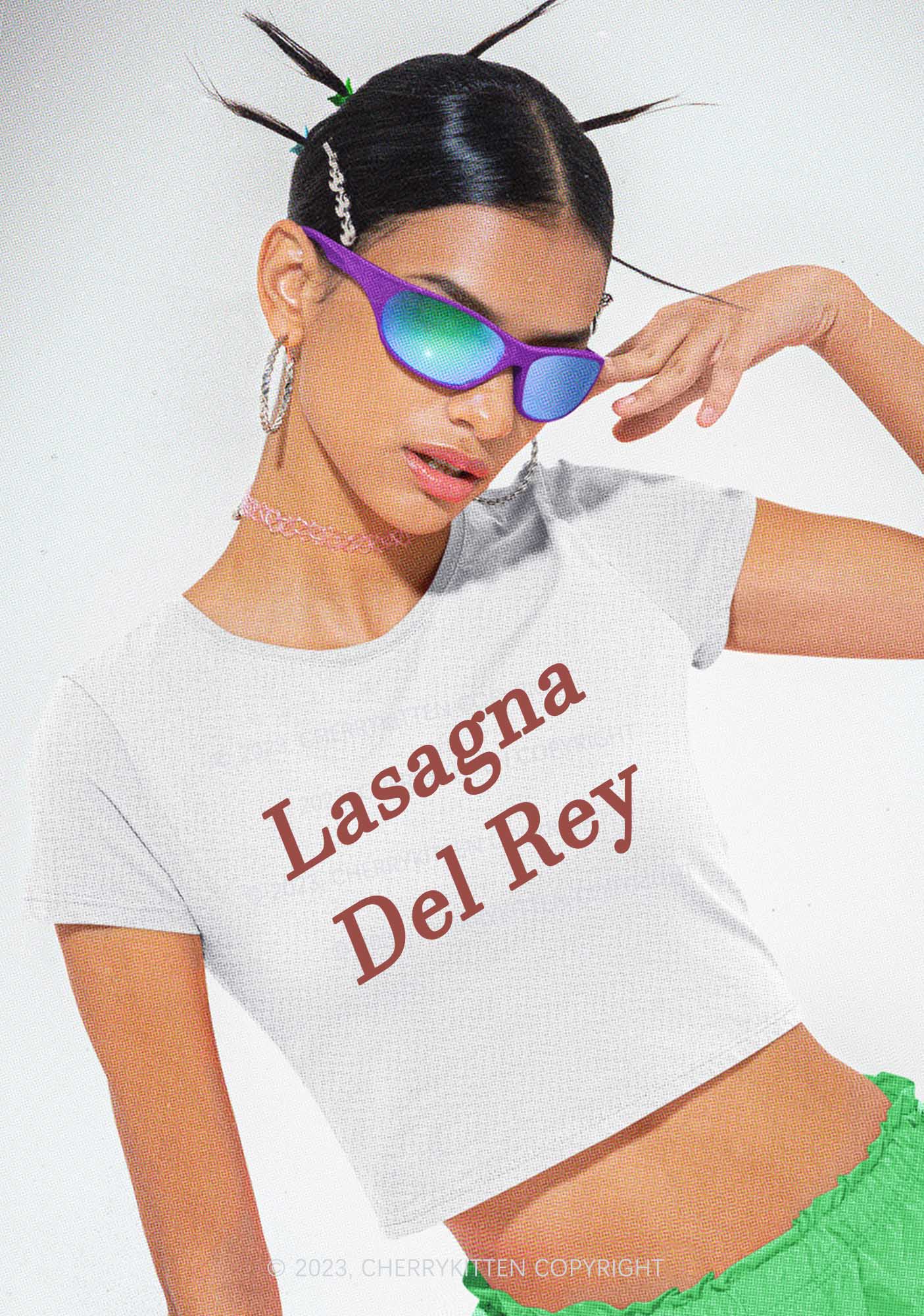 Lasagna Del Rey Y2K Baby Tee Cherrykitten