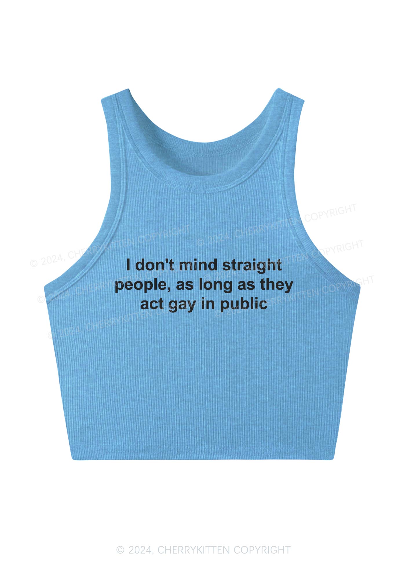 Act Gay In Public Y2K Crop Tank Top Cherrykitten