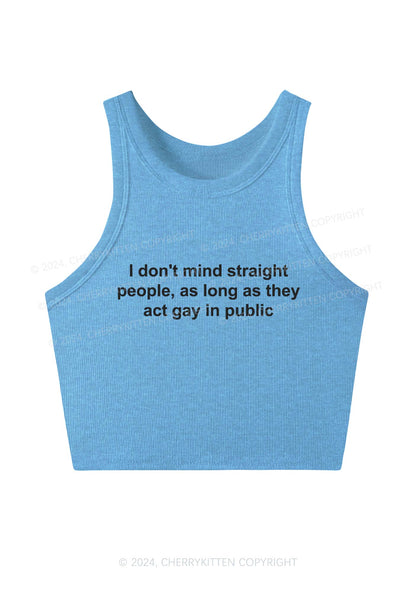 Act Gay In Public Y2K Crop Tank Top Cherrykitten