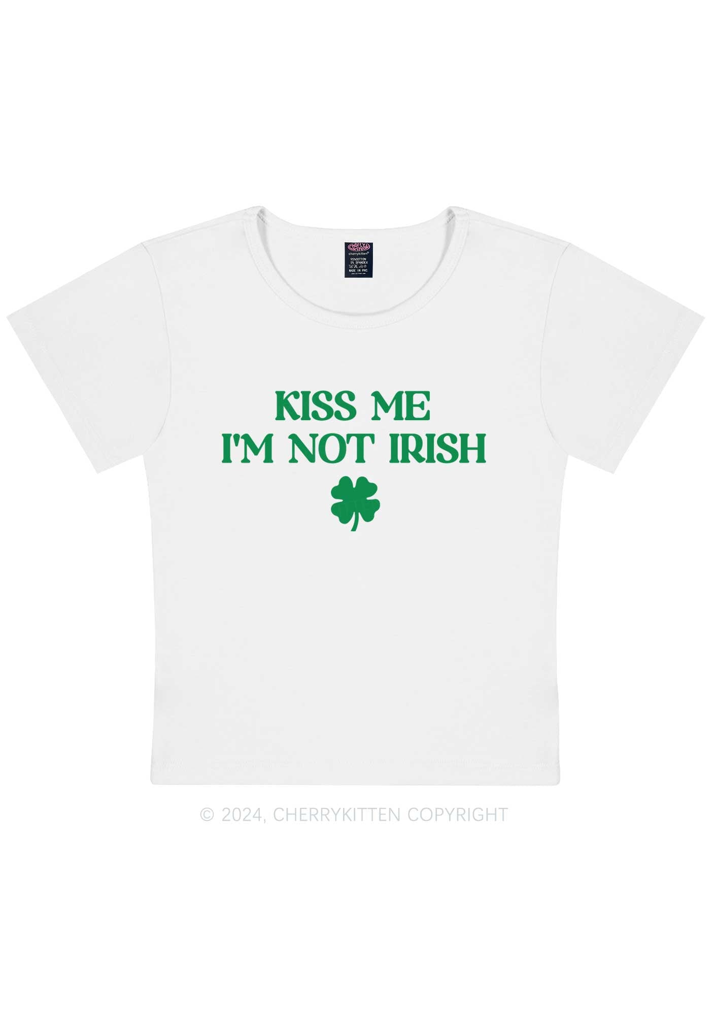 Im Not Irish St Patricks Y2K Baby Tee Cherrykitten