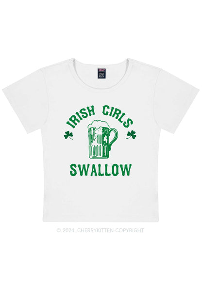 Irish Girls Swallow St Patricks Y2K Baby Tee Cherrykitten