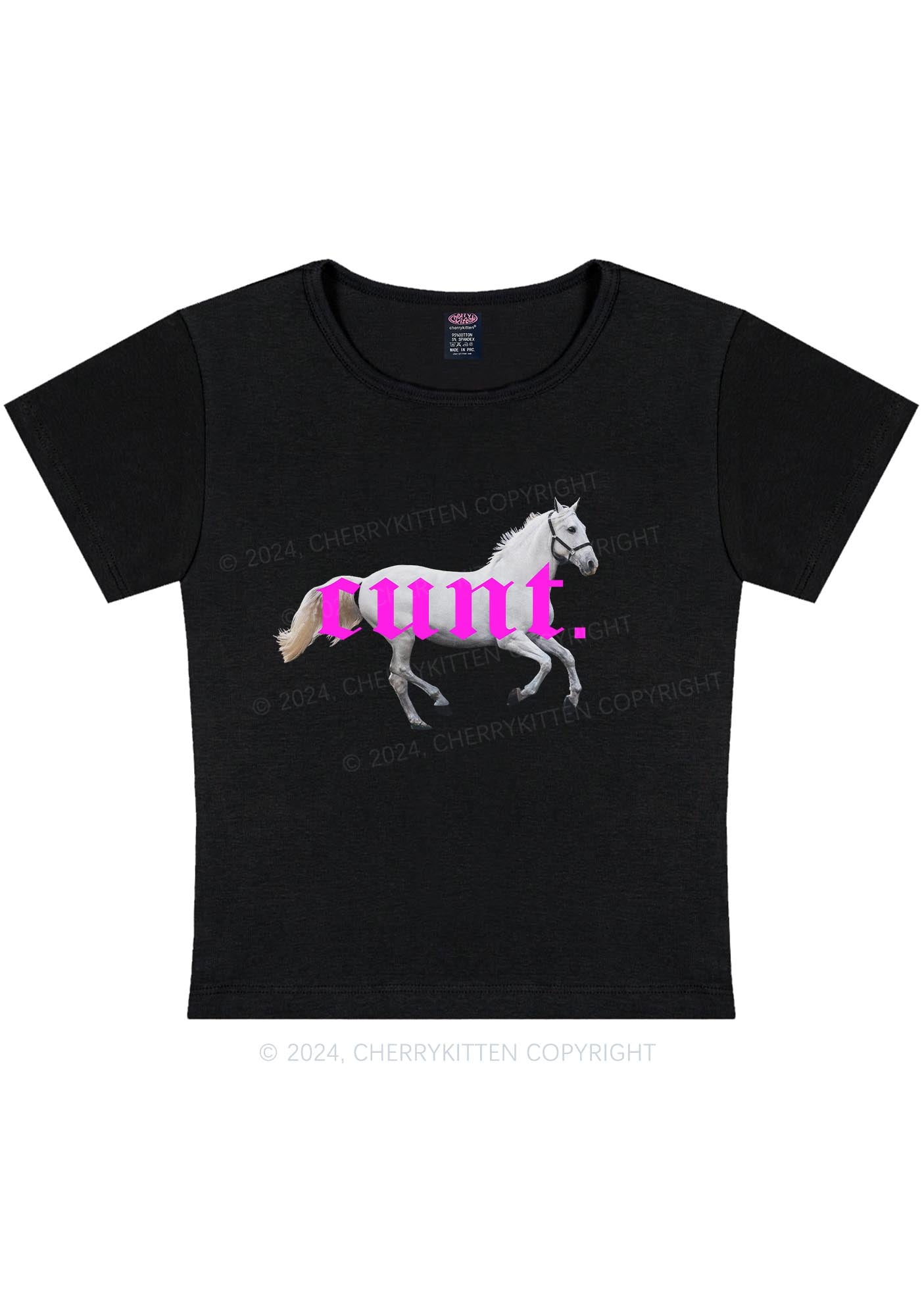 Curvy Cxxt Horse Y2K Baby Tee Cherrykitten