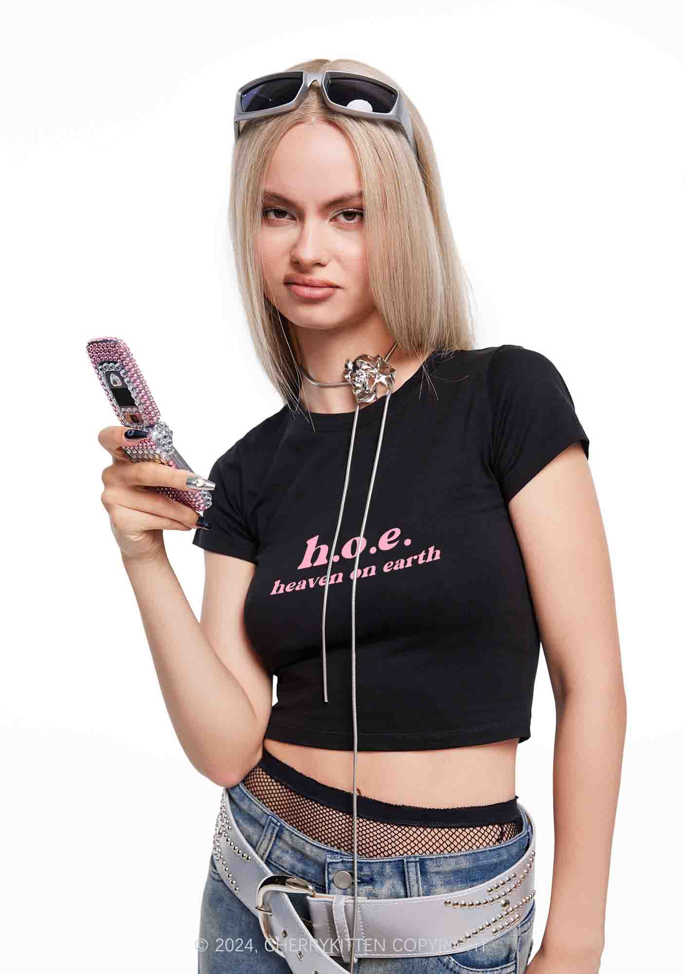 Heaven On Earth Y2K Baby Tee Cherrykitten