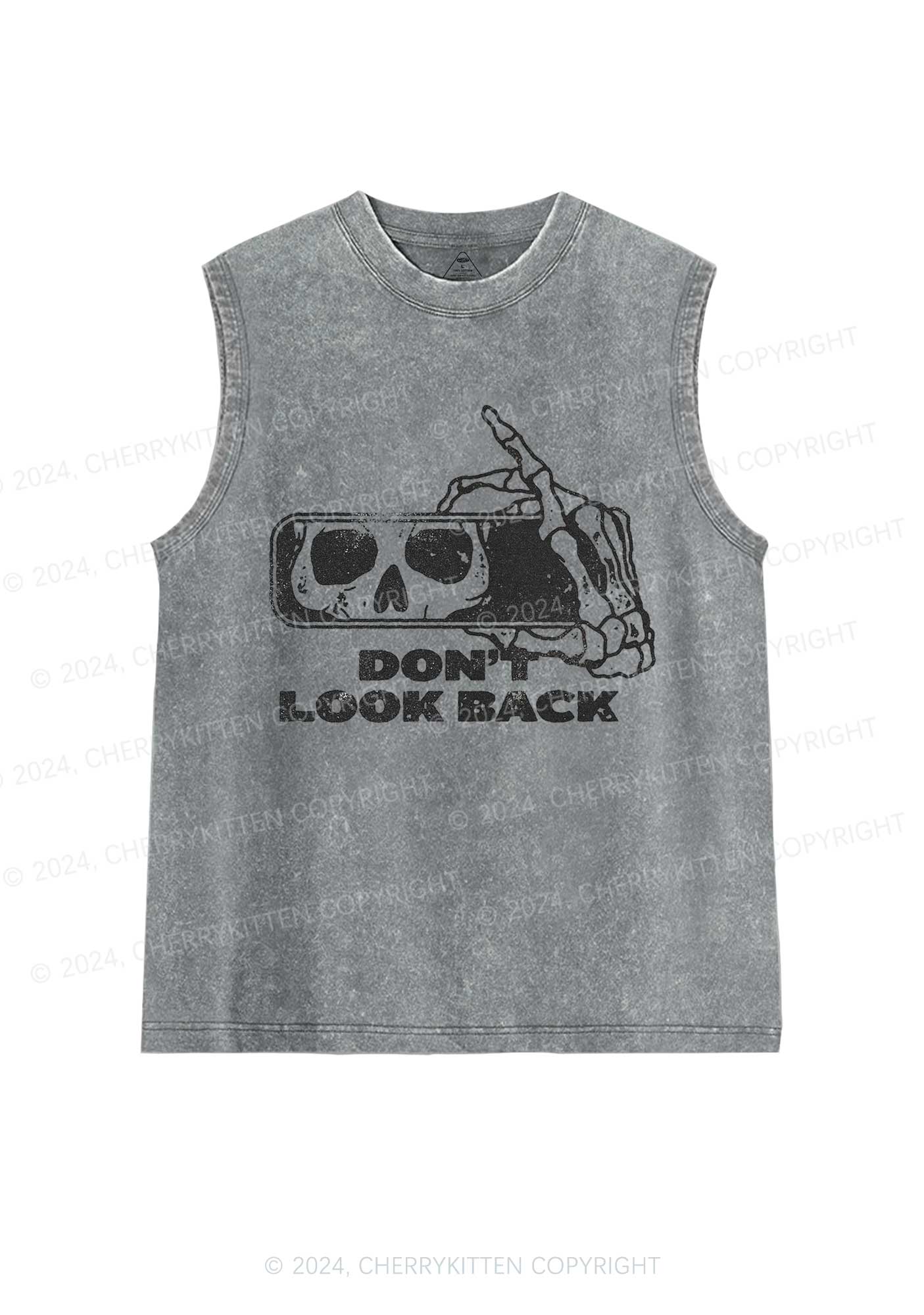 Halloween Don't Look Back Y2K Washed Tank Cherrykitten