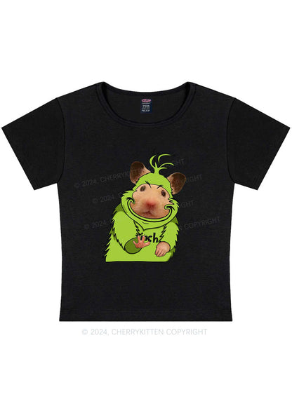 Christmas Green Ratz Y2K Baby Tee Cherrykitten