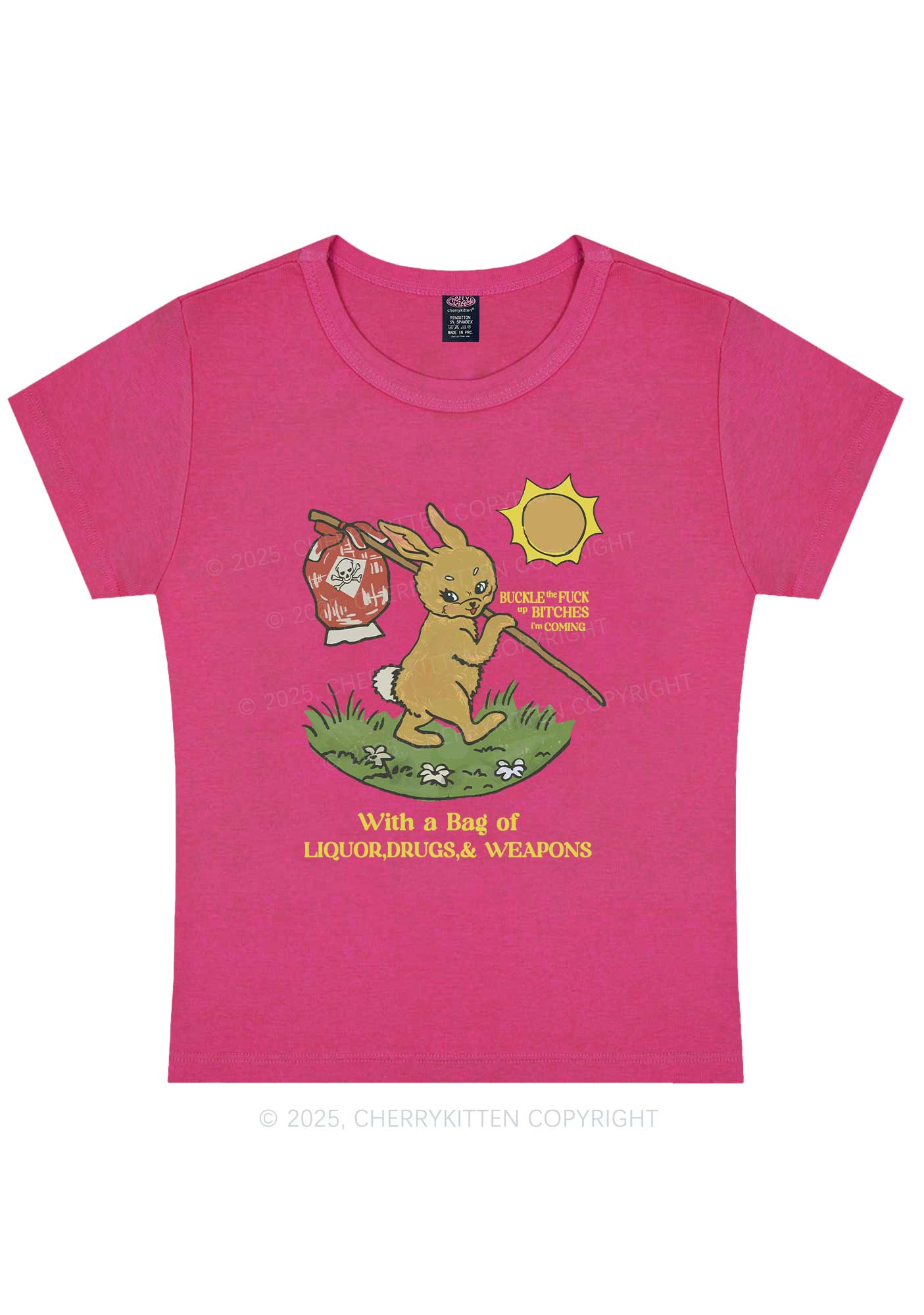 Bunny With A Bag Y2K Baby Tee Cherrykitten