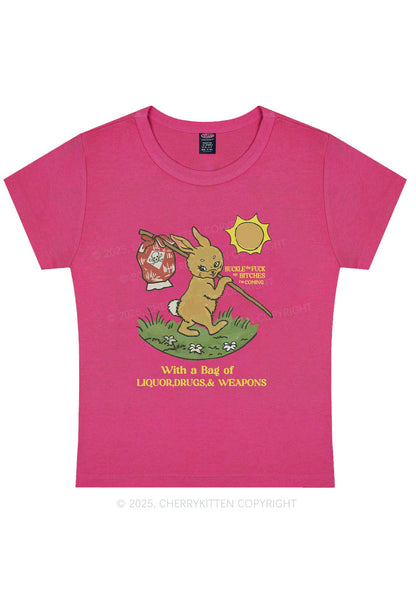 Bunny With A Bag Y2K Baby Tee Cherrykitten