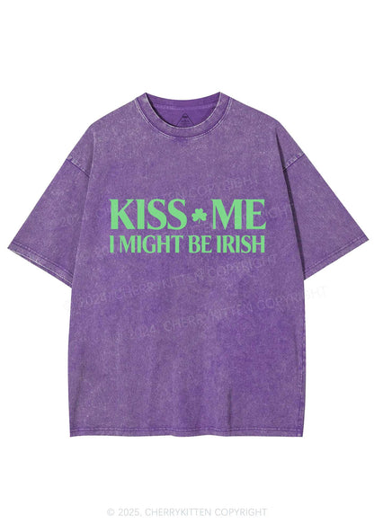 Kiss Me St Patricks Y2K Washed Tee Cherrykitten