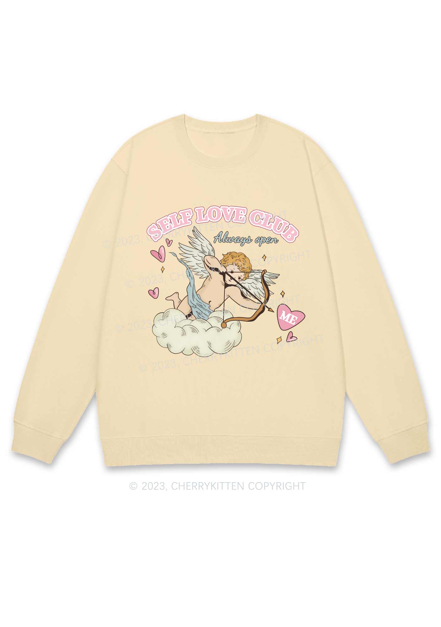 Self Love Club Always Open Y2K Sweatshirt Cherrykitten