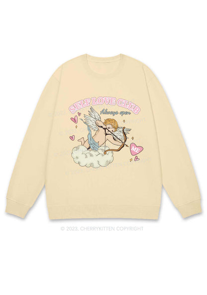 Self Love Club Always Open Y2K Sweatshirt Cherrykitten