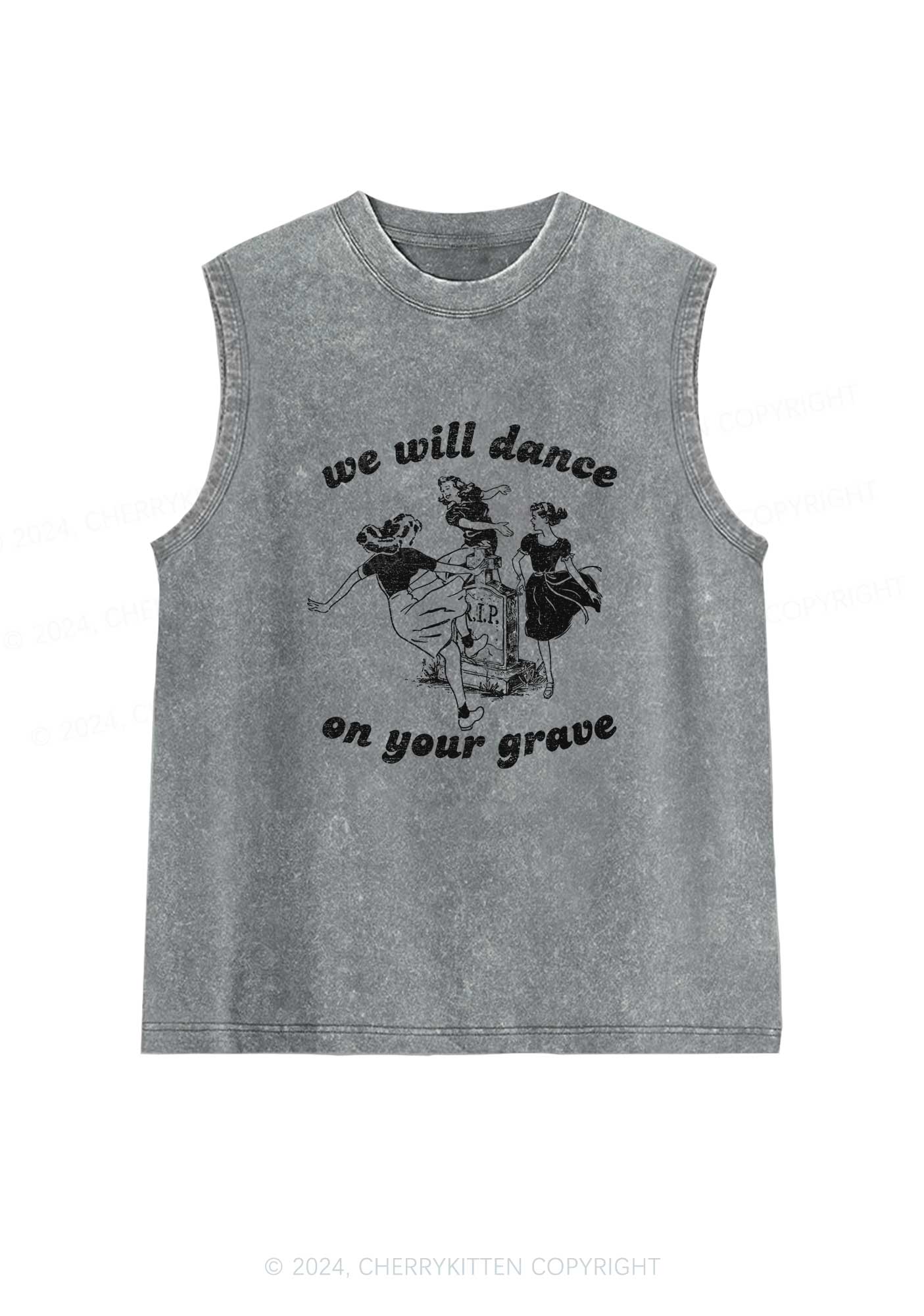 Dance On Your Grave Y2K Washed Tank Cherrykitten