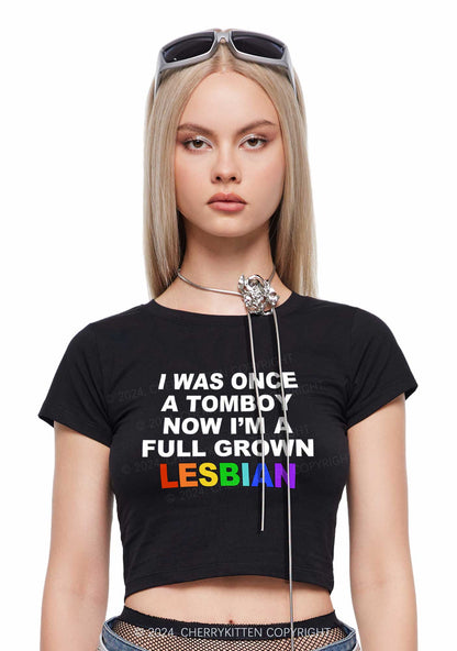 A Full Grown Lesbian Y2K Baby Tee Cherrykitten