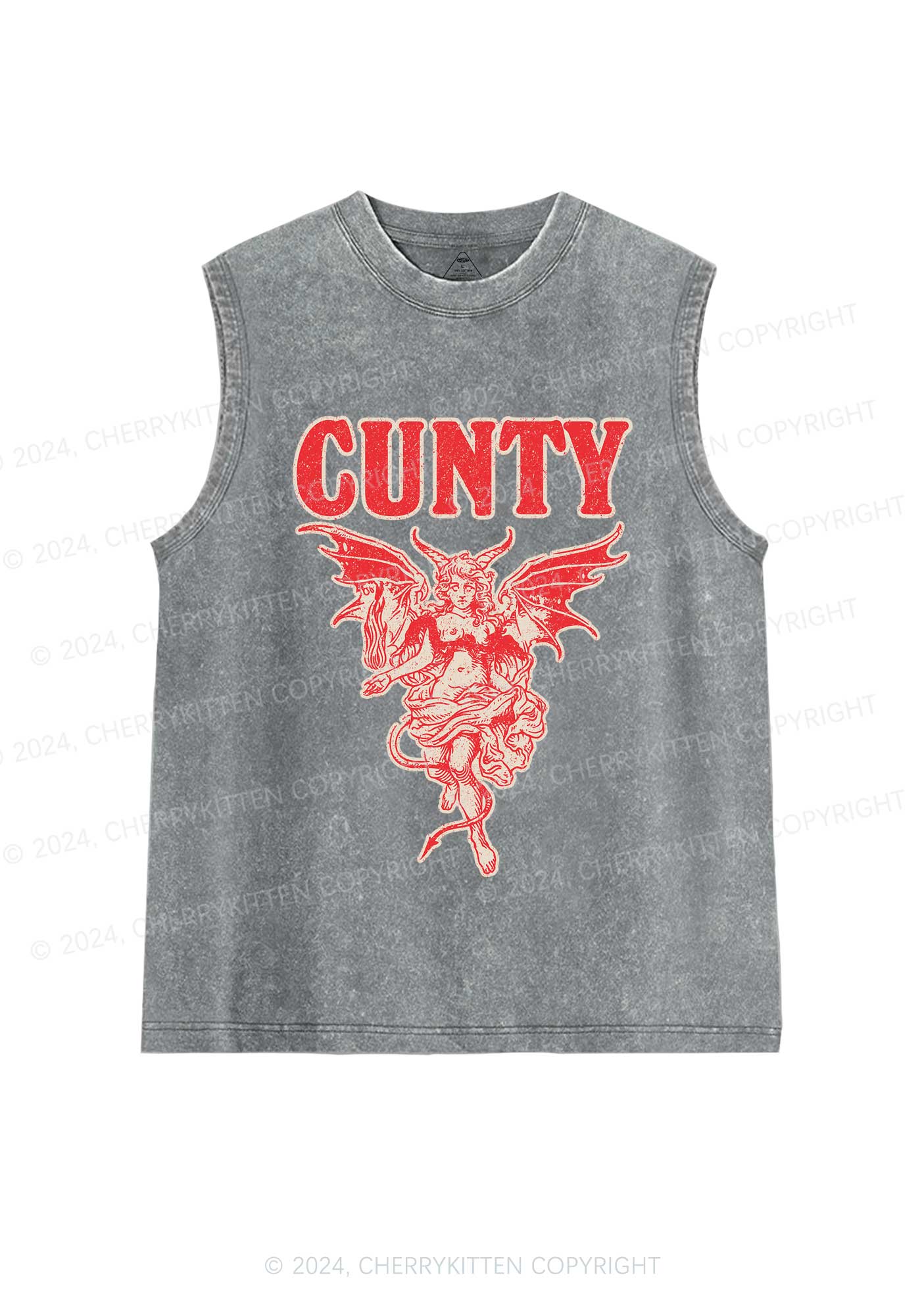 Cunty Satan Y2K Washed Tank Cherrykitten