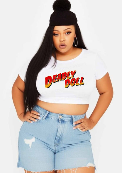 Curvy Deadly Doll Y2K Baby Tee Cherrykitten