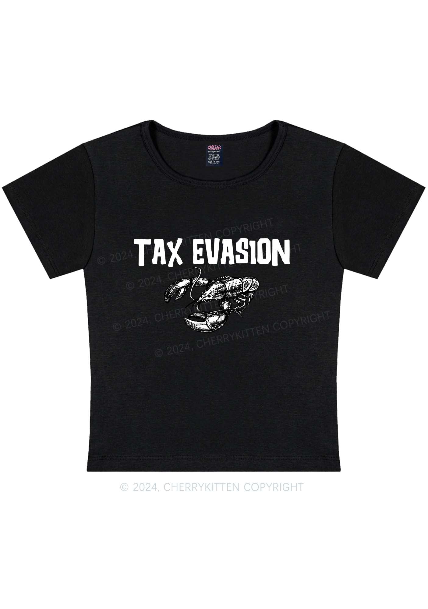 Tax Evasion Lobster Y2K Baby Tee Cherrykitten