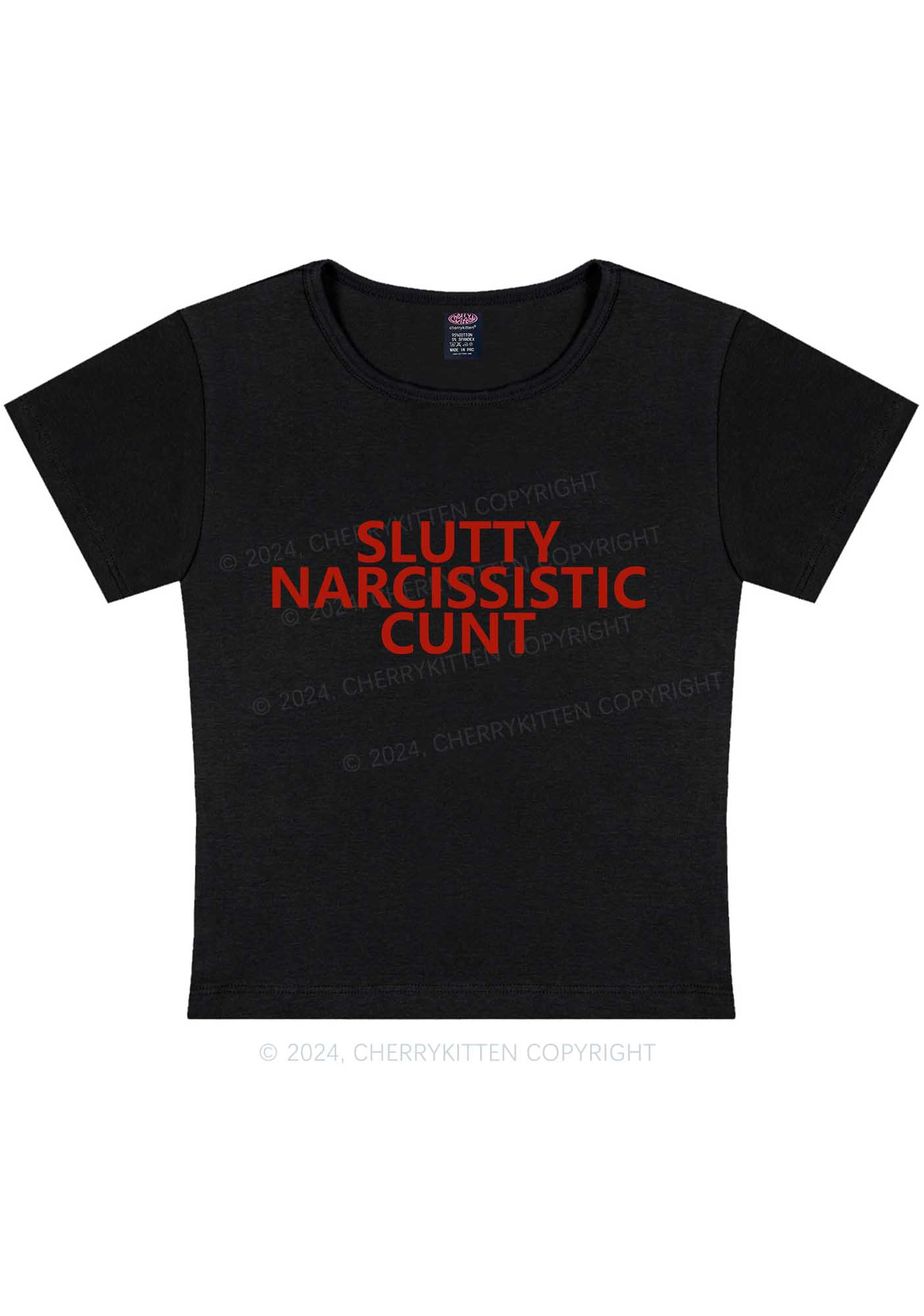 Narcissistic Cxnt Y2K Baby Tee Cherrykitten