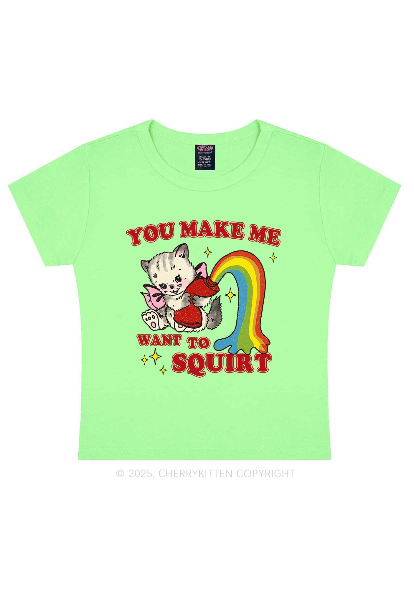 You Make Me Squirt Y2K Baby Tee Cherrykitten