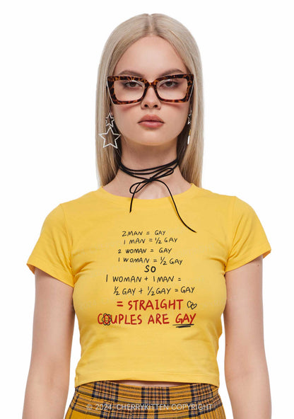 Straight Couples Are Gay Y2K Baby Tee Cherrykitten