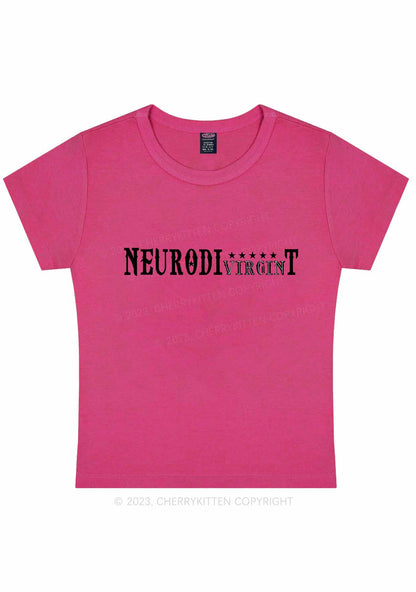 Curvy Neurodivirgint Stars Y2K Baby Tee Cherrykitten