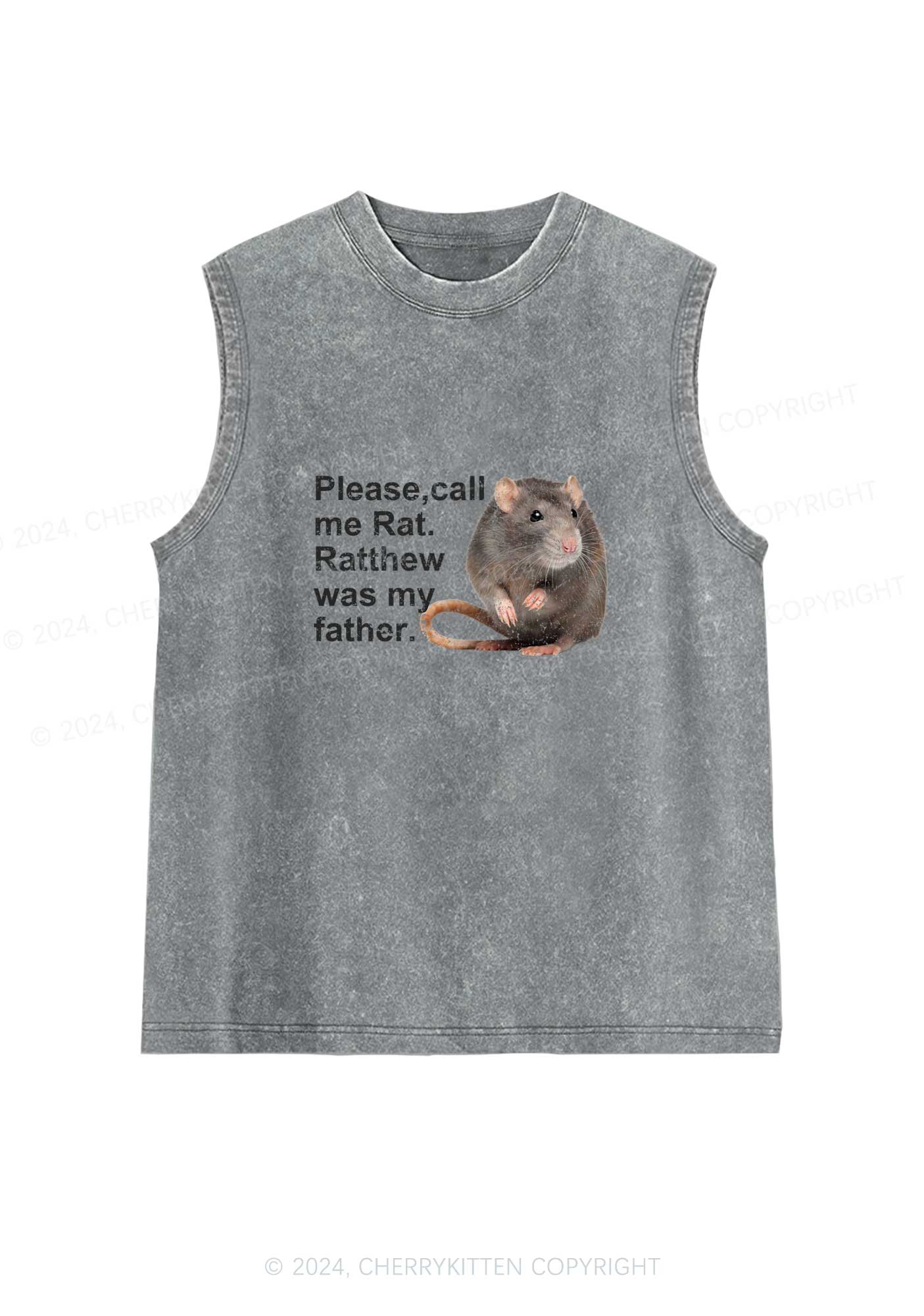 Call Me Rat Y2K Washed Tank Cherrykitten