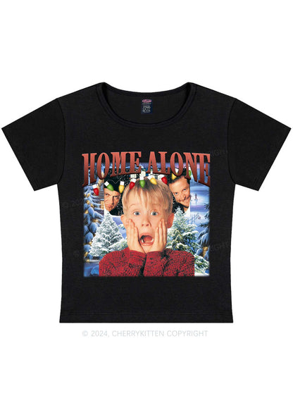 Christmas Home Alone Boy Y2K Baby Tee Cherrykitten