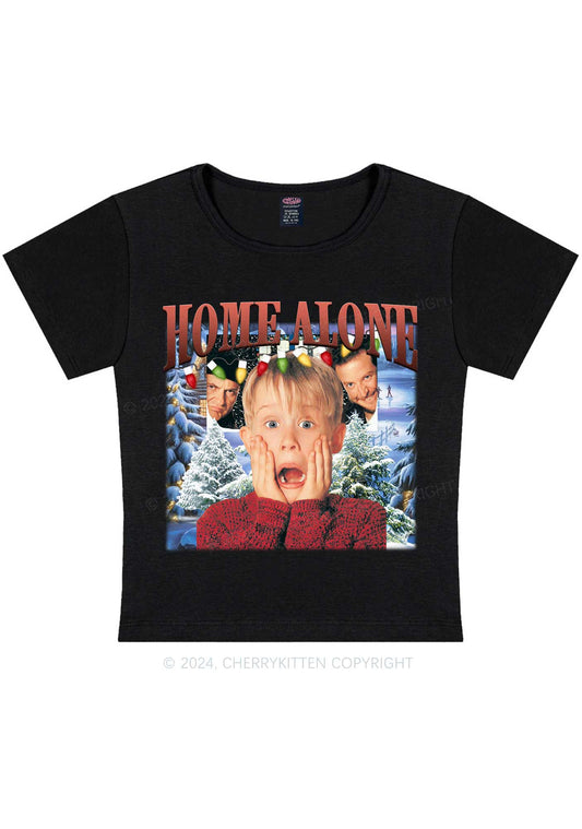 Christmas Home Alone Boy Y2K Baby Tee Cherrykitten